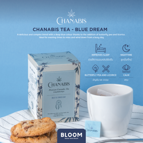 ชากัญชง - Chanabis Tea - รส บลูดรีม