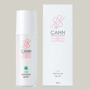 CannBE - CBD Anti Acne Serum Product Close up Photo with packaging