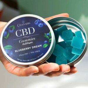 Chanabis CBD Gummies Blueberry Dream Product photo with lid open