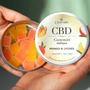 Chanabis CBD Gummies Mango & Lychee Product photo with lid open