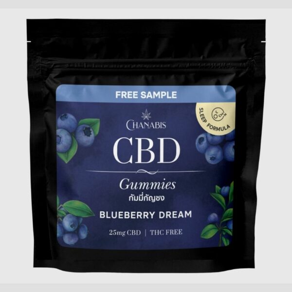 Chanabis CBD Gummies Blueberry Sample size packaging product photo