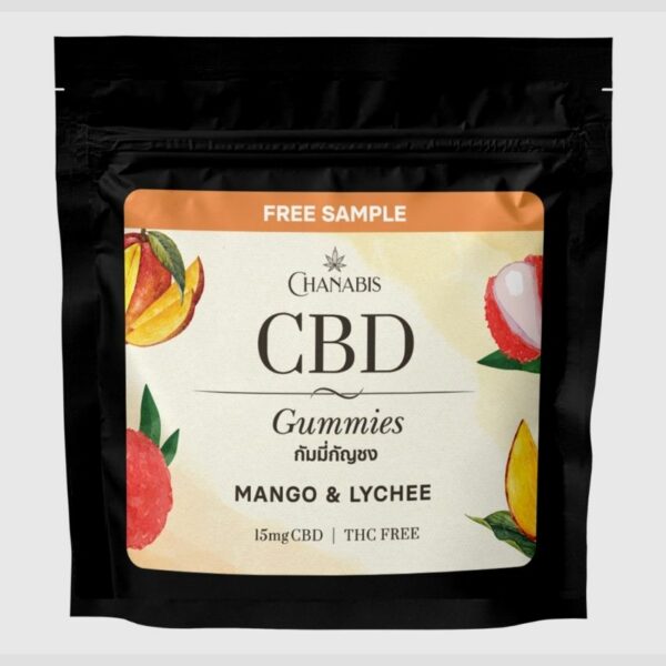 Chanabis CBD Gummies Sample Size Mango Lychee packaging product photo