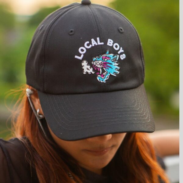 Local Boys - Tiger - Dad Hat 1 - Front Facing Product with women model 2