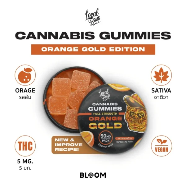 Local Boys - Gummies Sativa - Orange Gold - 50mg - Image 2