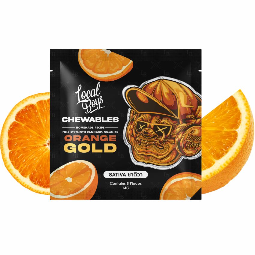 Local Boys Chewables Orange Gold with Orange in Background
