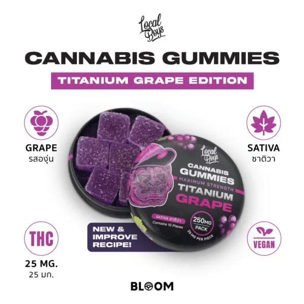 Local Boys - GUMMIES Sativa - Titanium Grape - 250mg - Image 2